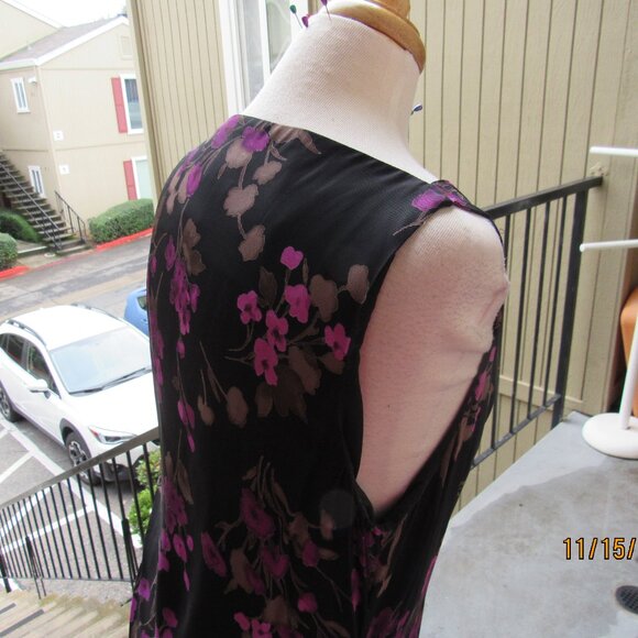 #457  NEW WOMAN'S LONG FLORAL CHIFFON DRESS BY JONES NEW YORK  (SIZE 16) - Picture 3 of 4